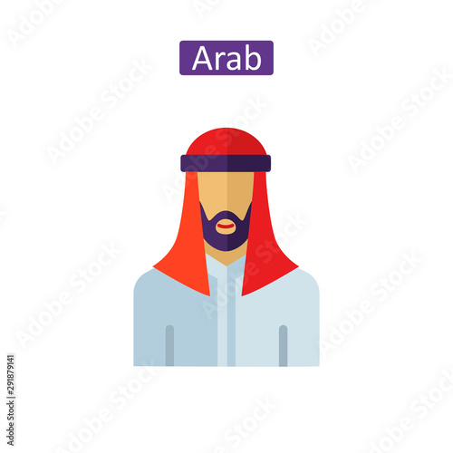 Muslim man wearing keffiyeh icon.