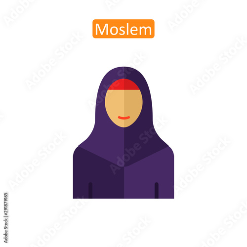 Moslem in hijab icon.