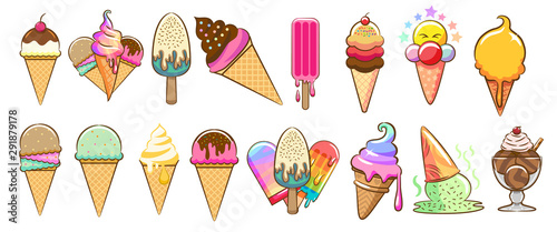 ice cream vector set clipart design photo