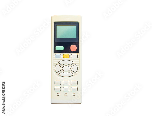 Air conditioner remote control isolated on white background with clipping path