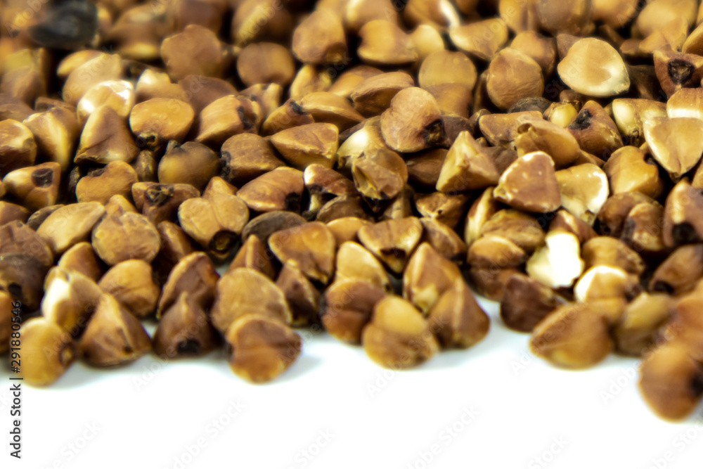Buckwheat isolated on a white background with negative space Buckwheat isolated on a white background with negative space