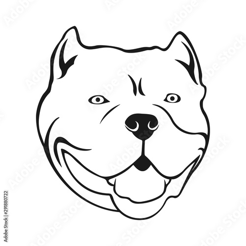 American bully emblem. Cartoon Bully's dog head. Trendy illustration for print, cards, poster. © julikul8931