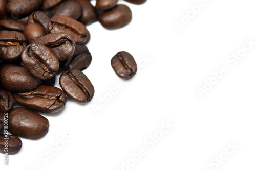 Coffee beans isolated on a white background.