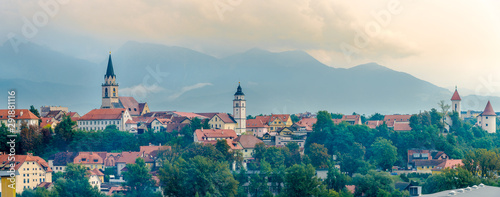 Panoramic view at the Kranj Town in Slovenia photo