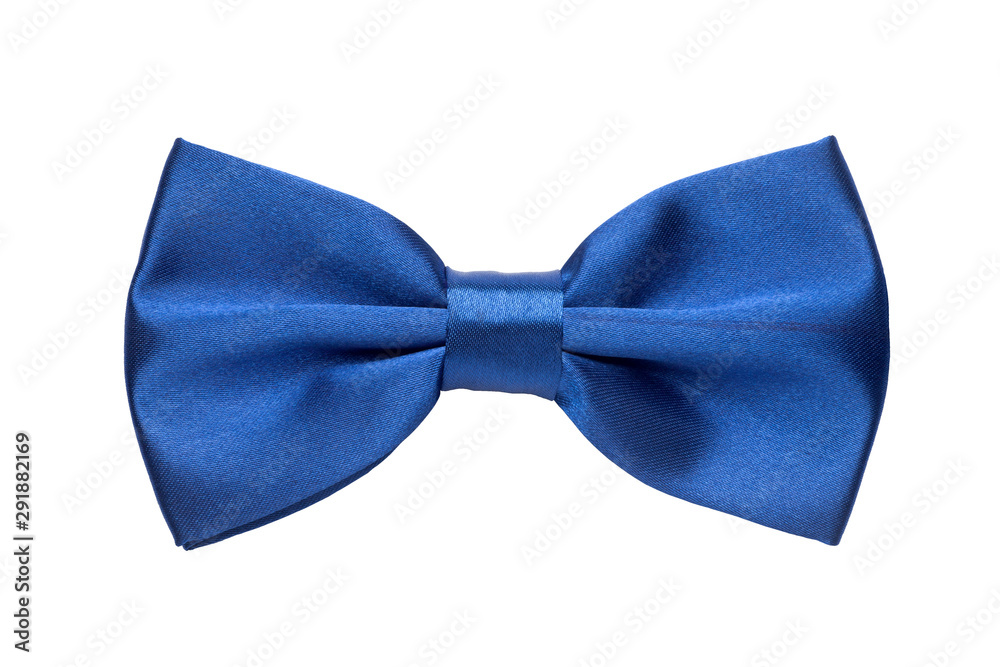 Blue bow tie isolated on white background