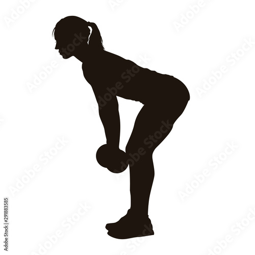 Women Exercise With Dumbbells Silhouette