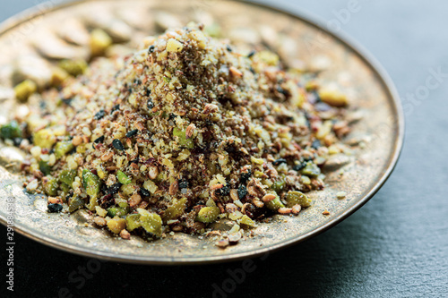 Dukkah, the Egyptian spice blend made with Toasted nuts and spices