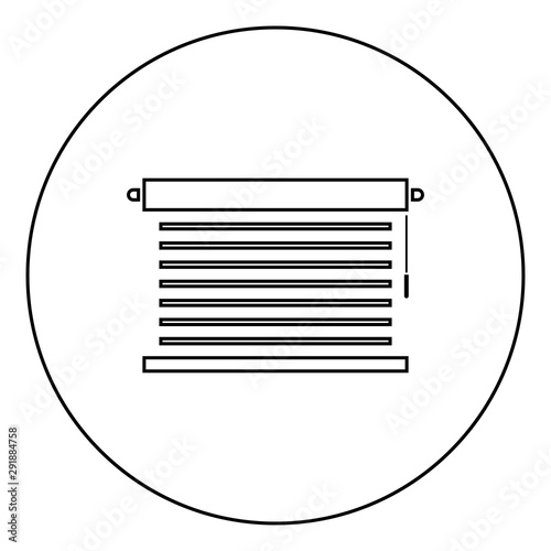 Jalousie Metal window jalousie for office Louvers icon in circle round outline black color vector illustration flat style image