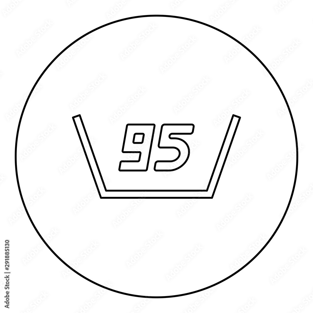 Wash in very hot water boiling temperature Clothes care symbols Washing concept Laundry sign icon in circle round outline black color vector illustration flat style image Wash in very hot water boiling temperature Clothes care symbols Washing concept Laundry sign icon in circle round outline black color vector illustration flat style image