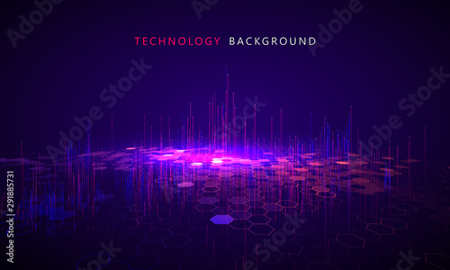 Matrix of countless blocks, big data, quantum computer concept,cloud computing.