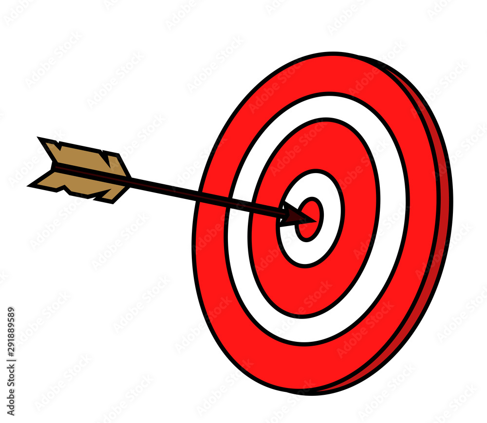Target and arrow on a white background. Vector illustration. Target and arrow on a white background. Vector illustration.