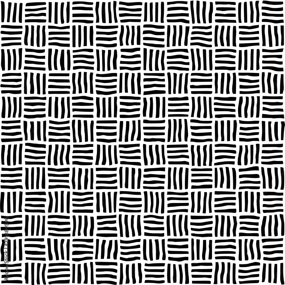 hand drawn black and white seamless vector pattern