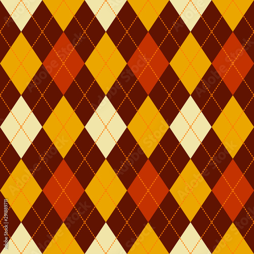 argyle seamless vector pattern in autumn colors