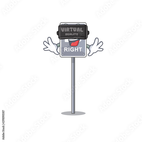 Virtual reality toy keep right shaped on cartoon