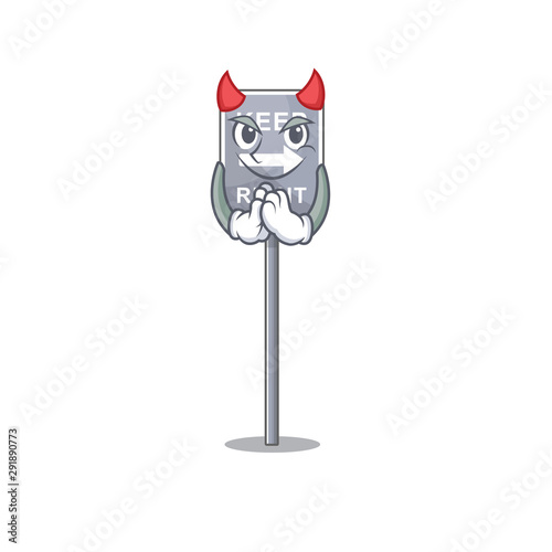 Devil toy keep right shaped on cartoon