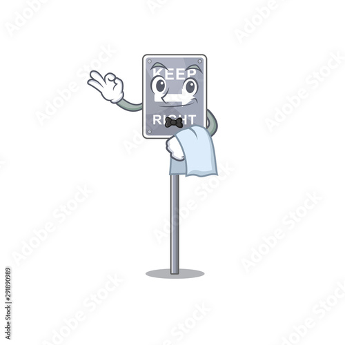 Waiter toy keep right shaped on cartoon