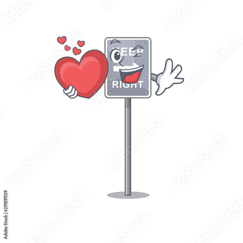 With heart toy keep right shaped on cartoon