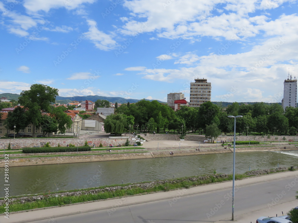 View of the city and river during weekend
