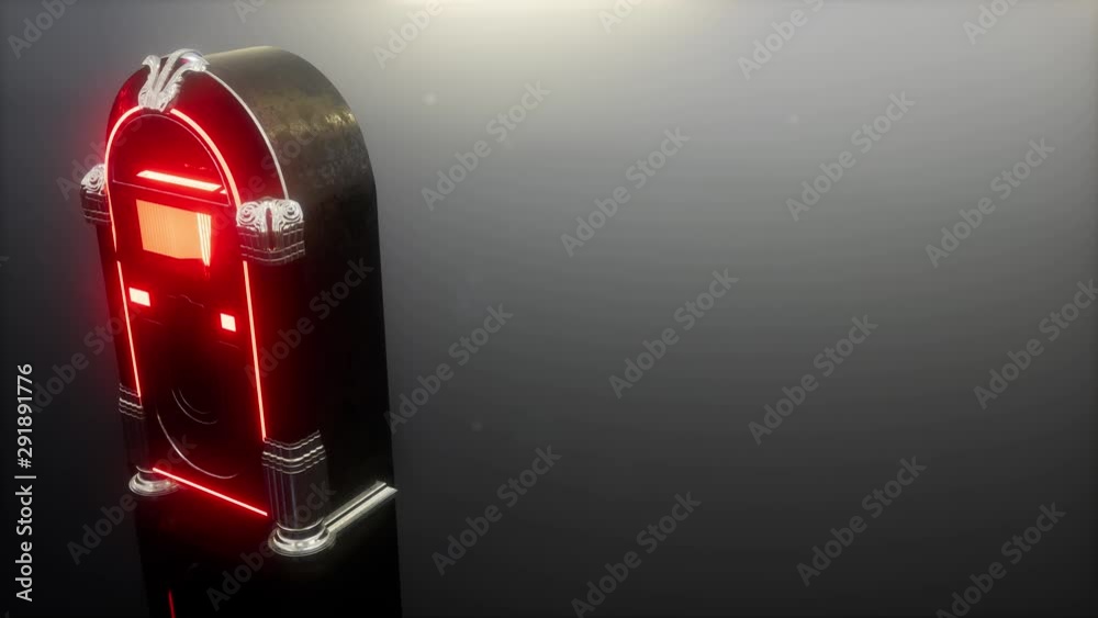 loop retro jukebox in the dark