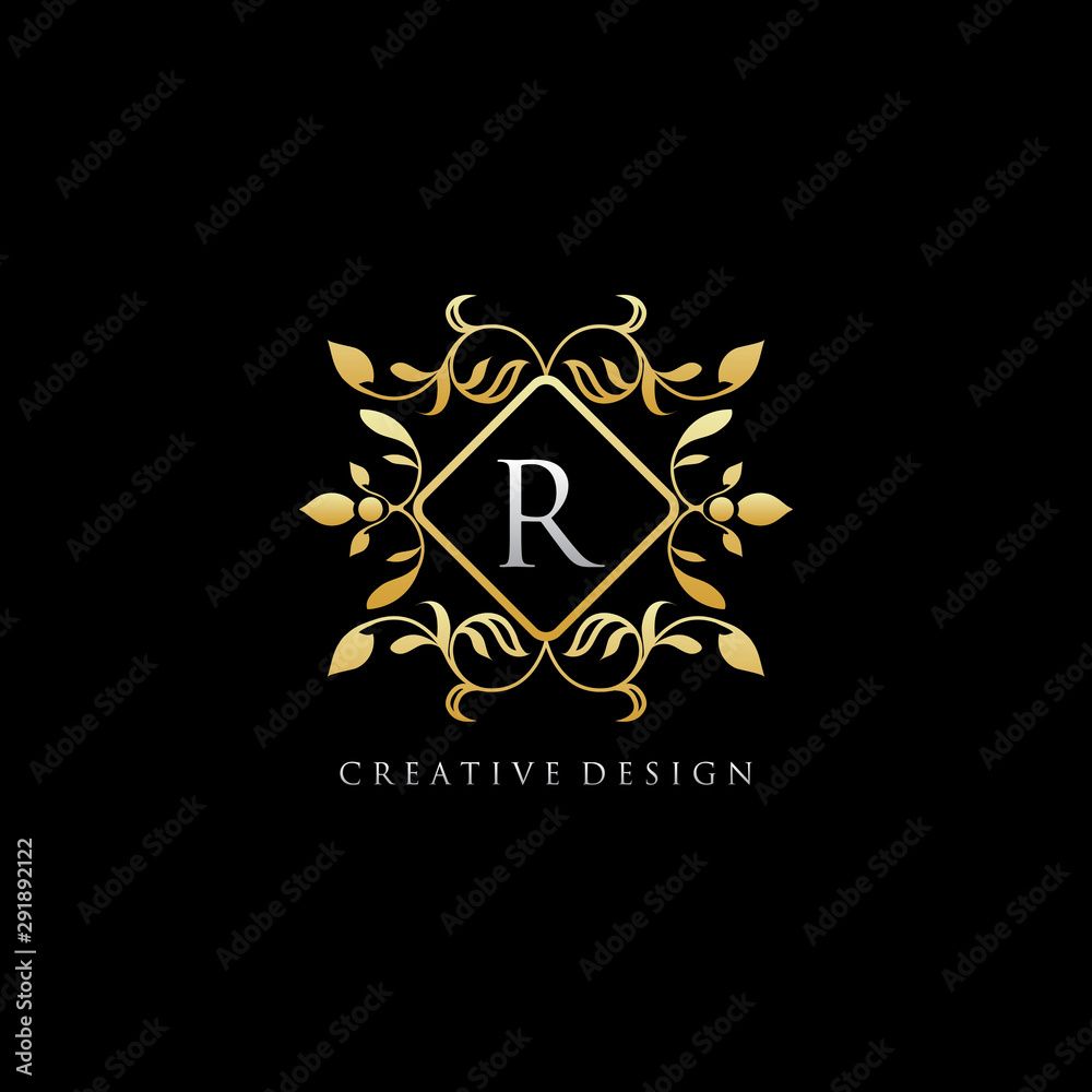 Letter R Luxury Boutique Gold Logo Letter R Luxury Boutique Gold Logo