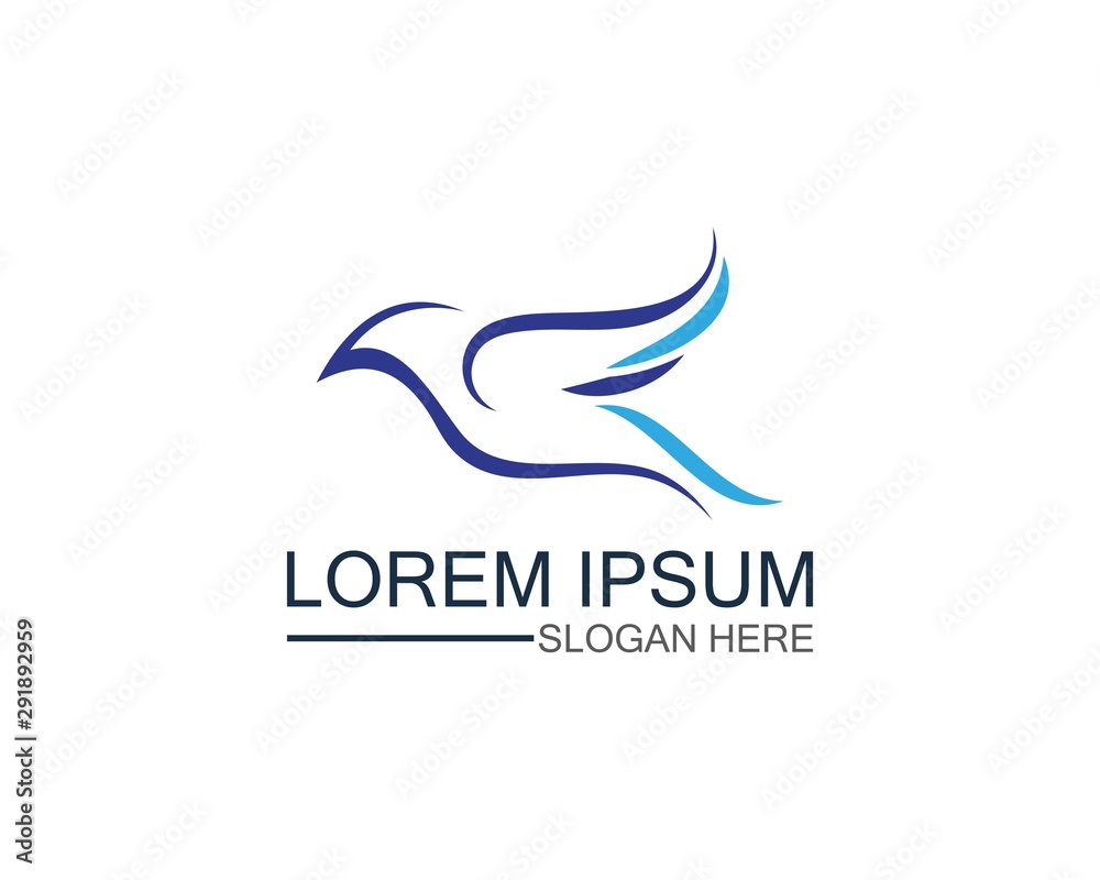 Bird logo template design vector, concept creative icon Bird logo template design vector, concept creative icon