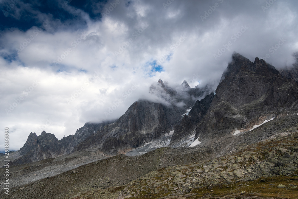 Alpine landscape near Mont Blanc in France side. Alpine landscape near Mont Blanc in France side.