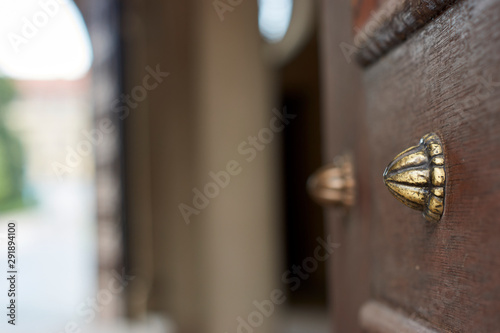 Doorway faded out with focus on metal accent - Background