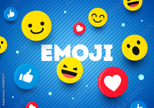 Vector Illustration Abstract Flat Design Modern Emoji Background.