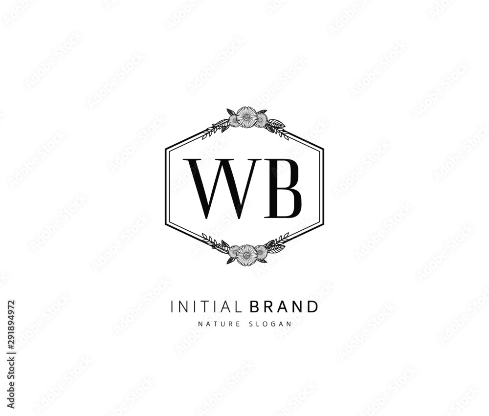 W B WB Beauty vector initial logo, handwriting logo of initial signature, wedding, fashion, jewerly, boutique, floral and botanical with creative template for any company or business. W B WB Beauty vector initial logo, handwriting logo of initial signature, wedding, fashion, jewerly, boutique, floral and botanical with creative template for any company or business.