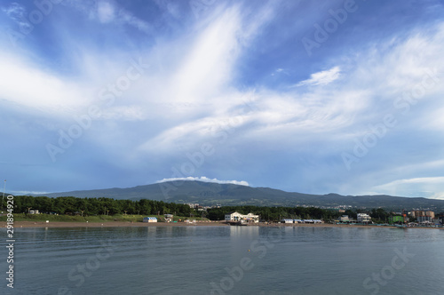Majestic cloudscape over hallasan mountain and Jeju island © anney_lier