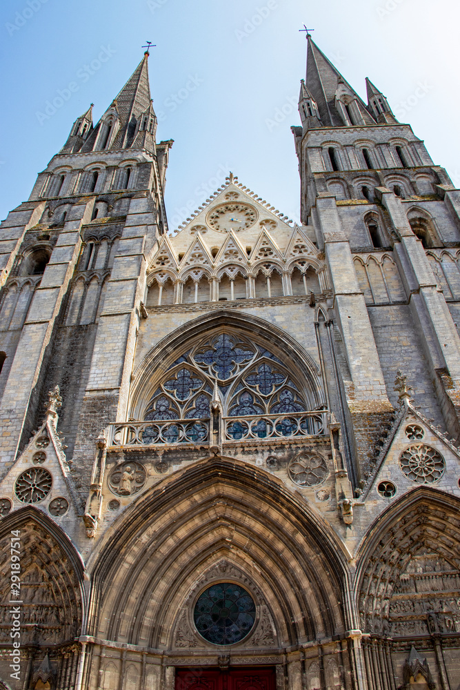 Bayeux. Portail principal de la cathédrale Notre-Dame. Calvados. Normandie