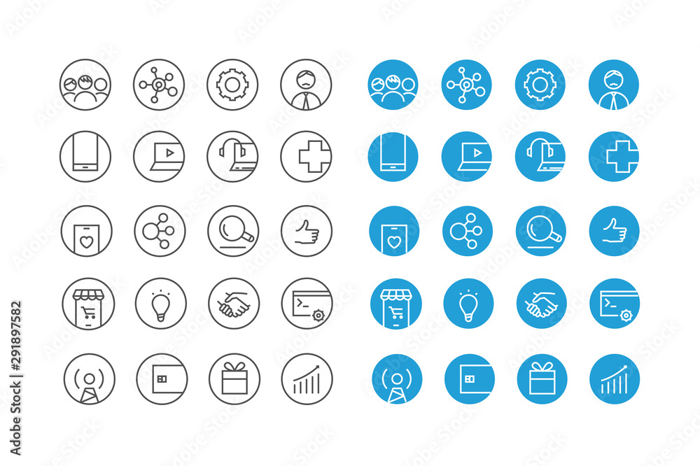 Different circle icons vector set Different circle icons vector set