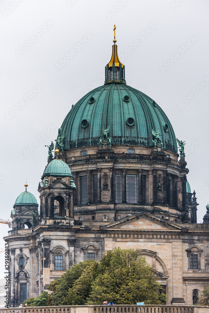 Main building of Berlin Cathedral Church,one of the complex's most imposing buildings, with a 75-meter-high dome. Built in the New Baroque style, the building is the largest church in Berlin