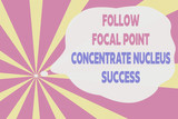 Text sign showing Follow Focal Point Concentrate Nucleus Success. Business photo text Concentration look for target Abstract geometric deep design. Simulating depth background. Futuristic