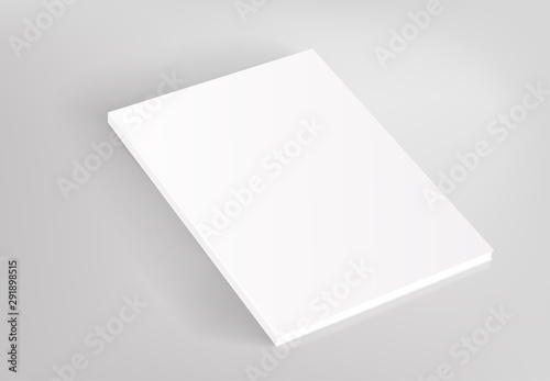 Blank hardcover white book vector mockup