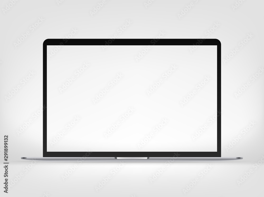 Modern premium thin laptop vector mockup isolated on white background Modern premium thin laptop vector mockup isolated on white background