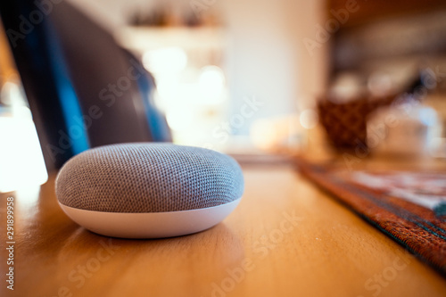 Smart ai speaker. Smart home concept 