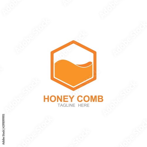 Honey comb logo vector icon concept design 