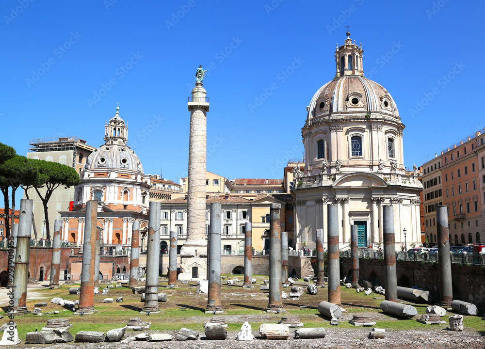 Fototapeta premium Trajan's forum including Trajan's Column, Rome