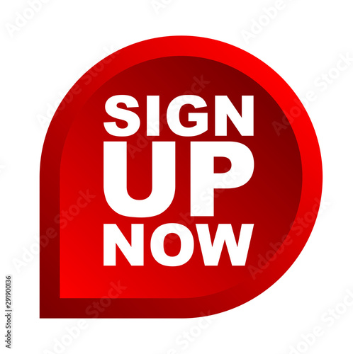 red vector banner sign up now