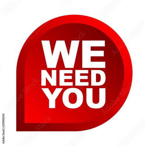 red vector banner we need you