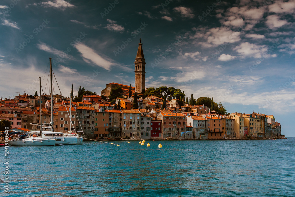 View to and over Rovinj in Croatia