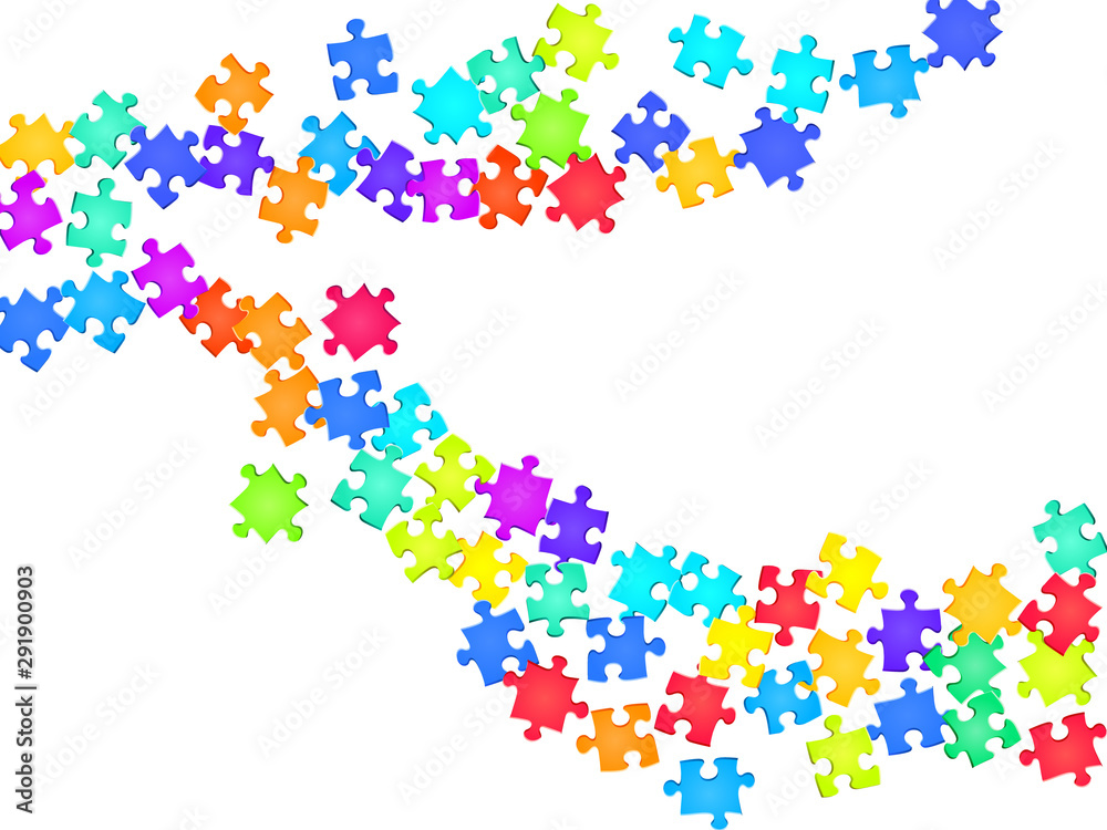 Fototapeta premium Business conundrum jigsaw puzzle rainbow colors 