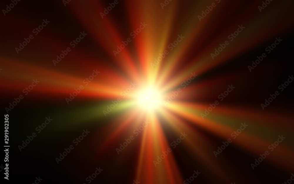 Obraz premium Bright orange magic light with symmetrical patterns, Artificial light.