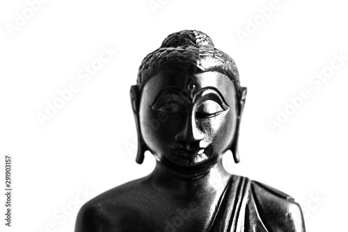 Sitting Buddha wearing colorful robes and having his legs crossed. His hands are pressed together in front of his body as a gesture of praying. This ...