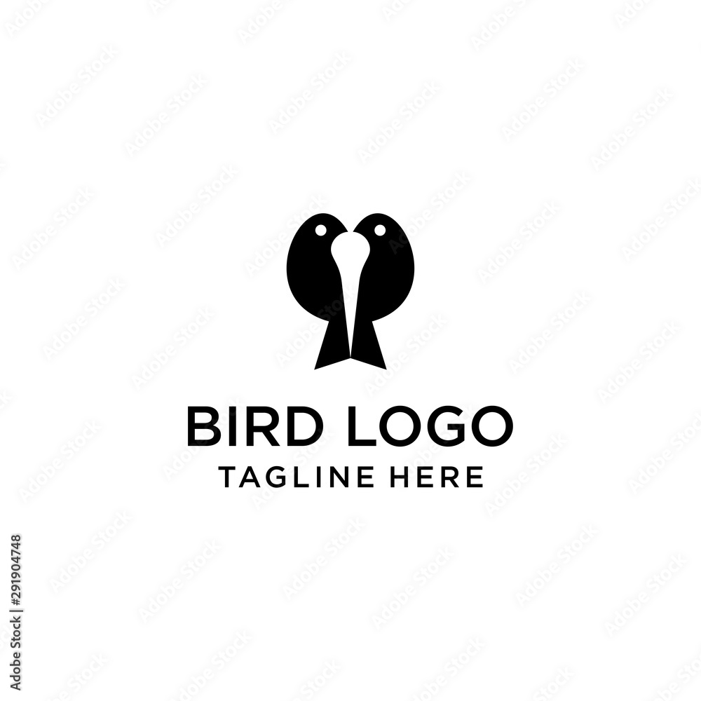 Two Bird Logo Animals Vector Design Template . Two Bird Logo Animals Vector Design Template .