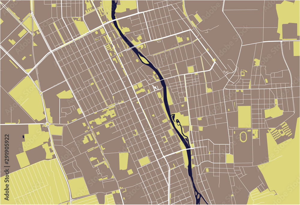 Fototapeta premium map of the city of Vladikavkaz, Russia