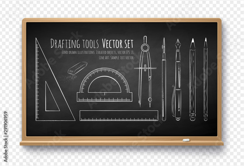Vector illustration of drafting tools