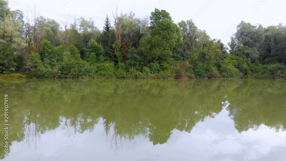 Observing a lake and the trees. Aerial shot. Observing a lake and the trees. Aerial shot.