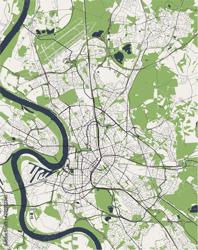 map of the city of Dusseldorf  Germany
